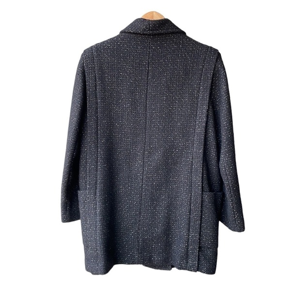David Benjamin Jacket Peacoat Outerwear Vintage Black Wool Preppy Business Sz 14 - Picture 2 of 6